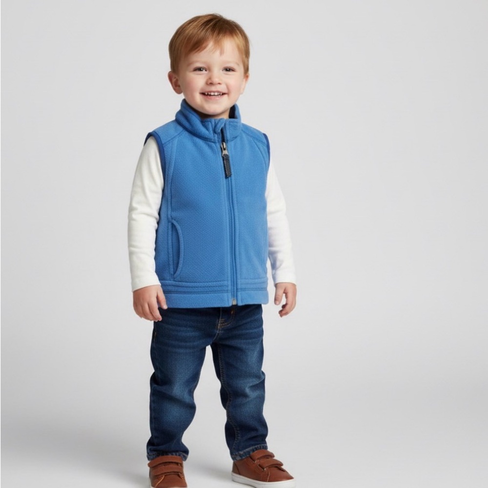 REI Kids Blue Fleece Vest 18M | Zip Pockets Cozy Outdoor Layer 💙🧗‍♂️